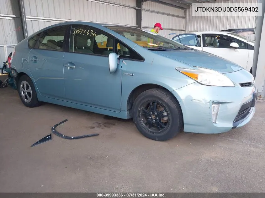 2013 Toyota Prius Two VIN: JTDKN3DU0D5569402 Lot: 39993336