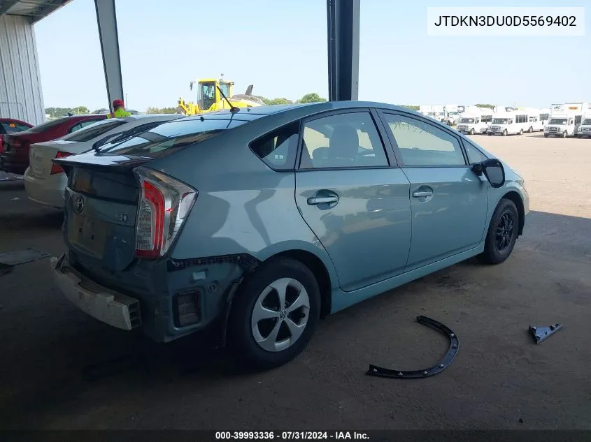 2013 Toyota Prius Two VIN: JTDKN3DU0D5569402 Lot: 39993336