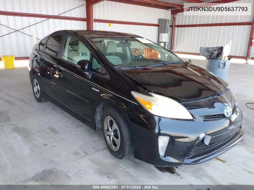 2013 Toyota Prius Three VIN: JTDKN3DU9D5637793 Lot: 40002393