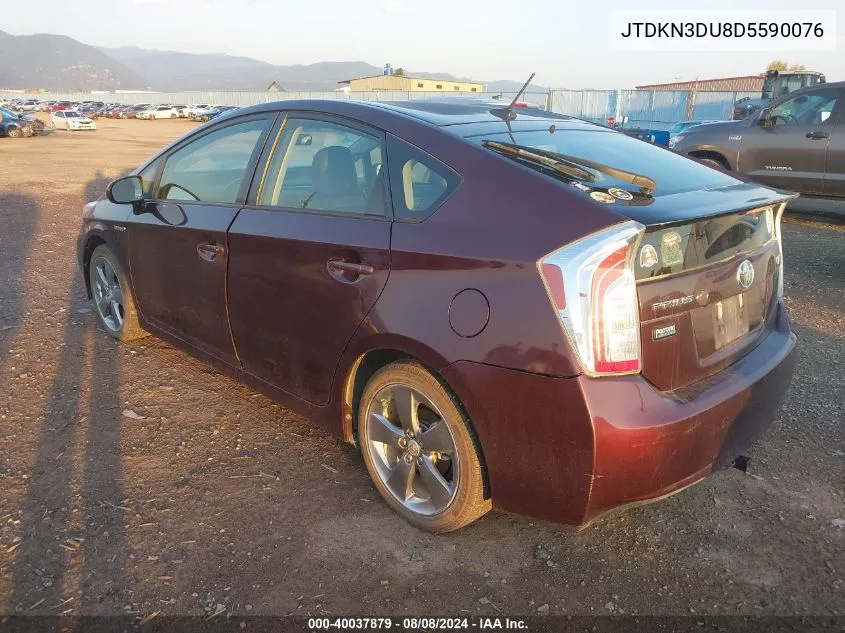 2013 Toyota Prius Three Se VIN: JTDKN3DU8D5590076 Lot: 40037879