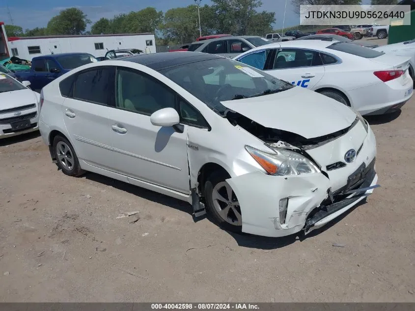 2013 Toyota Prius VIN: JTDKN3DU9D5626440 Lot: 40042598