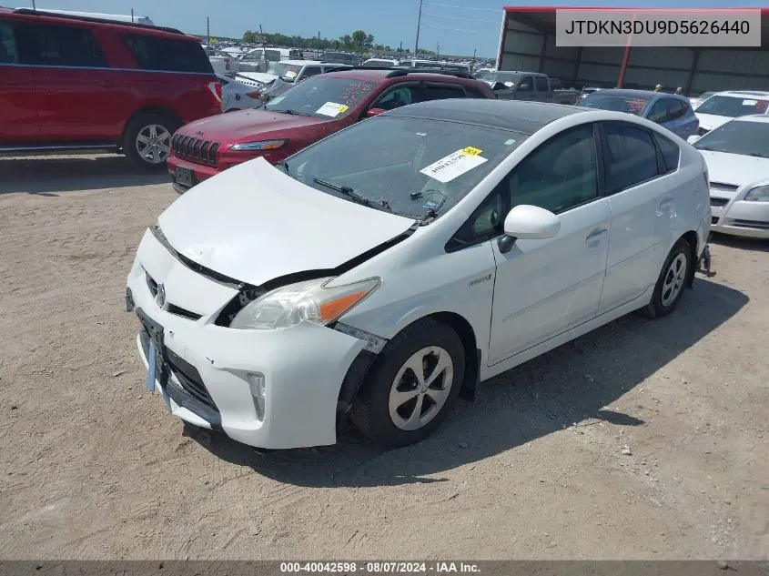 2013 Toyota Prius VIN: JTDKN3DU9D5626440 Lot: 40042598