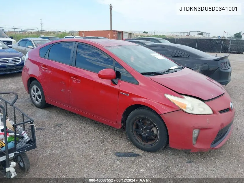 2013 Toyota Prius Two VIN: JTDKN3DU8D0341001 Lot: 40087552