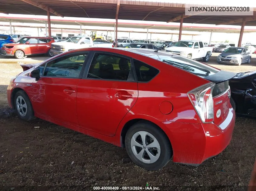 2013 Toyota Prius Two VIN: JTDKN3DU2D5570308 Lot: 40098409