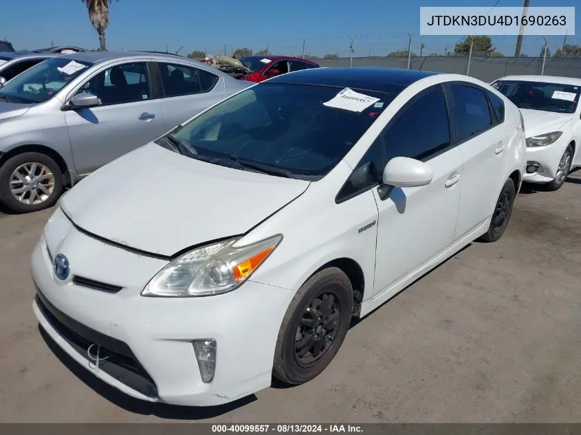 2013 Toyota Prius Three VIN: JTDKN3DU4D1690263 Lot: 40099557