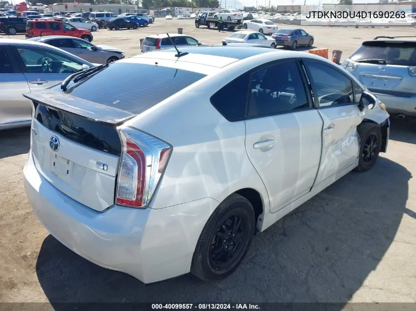 2013 Toyota Prius Three VIN: JTDKN3DU4D1690263 Lot: 40099557