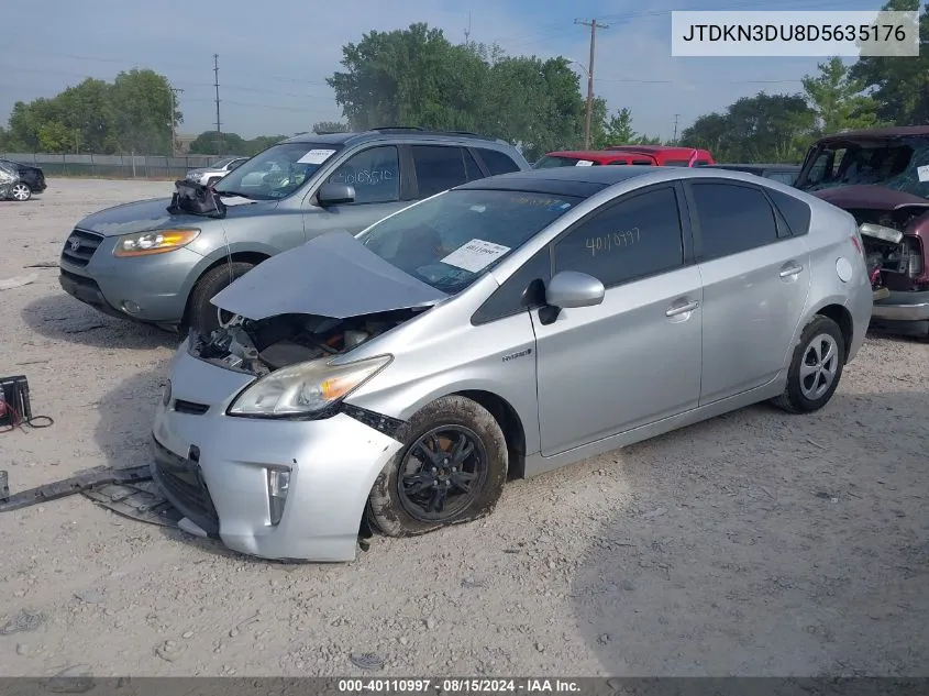 2013 Toyota Prius Three VIN: JTDKN3DU8D5635176 Lot: 40110997