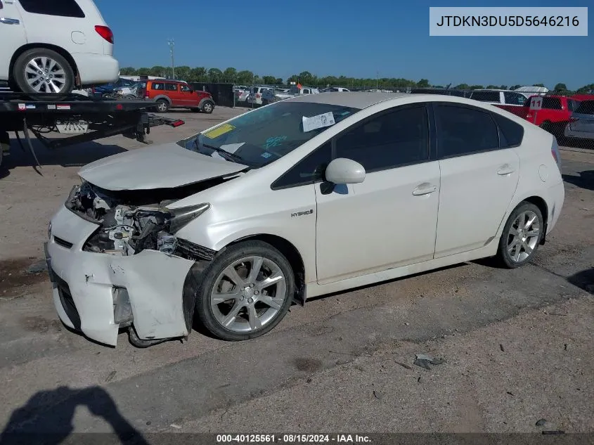 2013 Toyota Prius Four VIN: JTDKN3DU5D5646216 Lot: 40125561