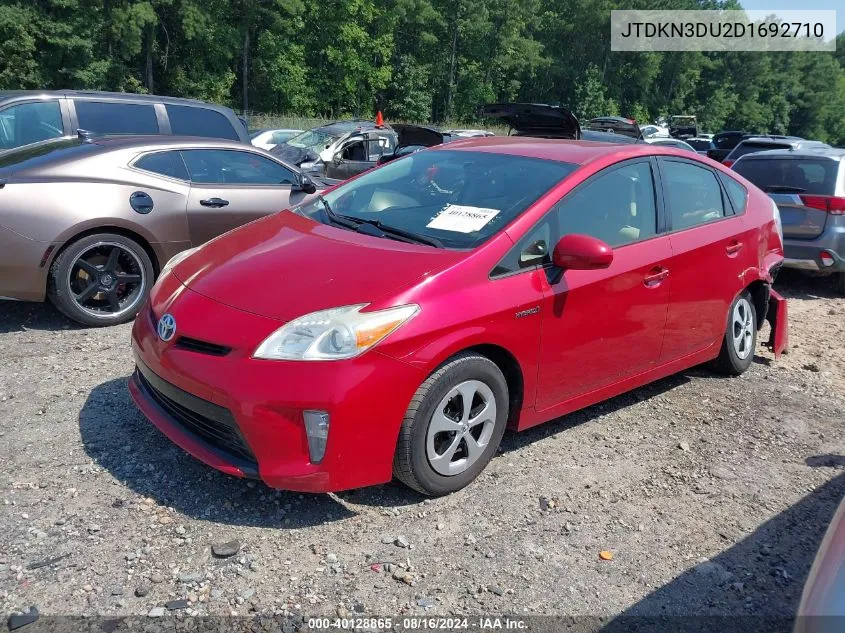 2013 Toyota Prius Two VIN: JTDKN3DU2D1692710 Lot: 40128865