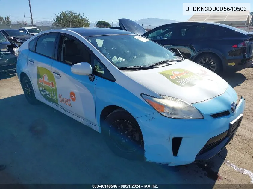 2013 Toyota Prius Three VIN: JTDKN3DU0D5640503 Lot: 40140546