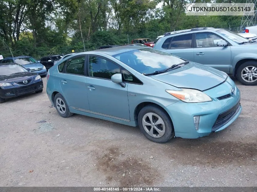 2013 Toyota Prius Three VIN: JTDKN3DU5D1635143 Lot: 40145145