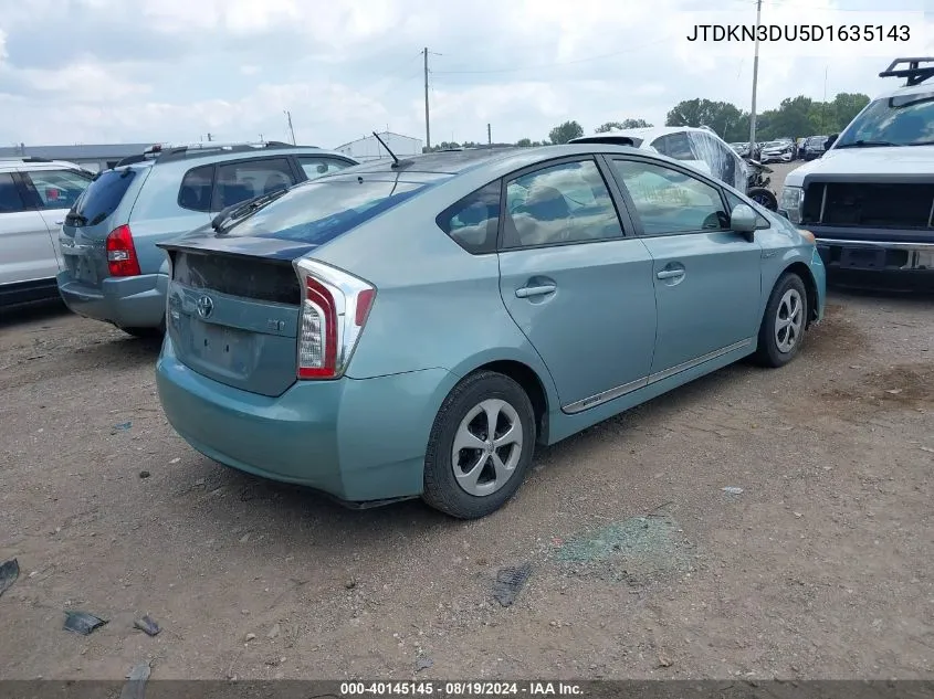 2013 Toyota Prius Three VIN: JTDKN3DU5D1635143 Lot: 40145145