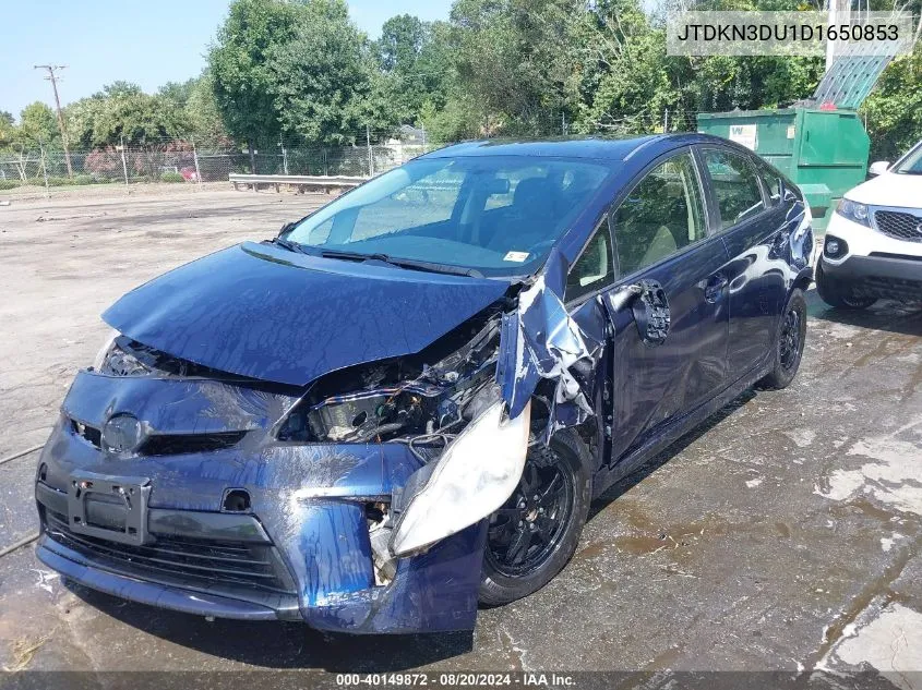 JTDKN3DU1D1650853 2013 Toyota Prius Three