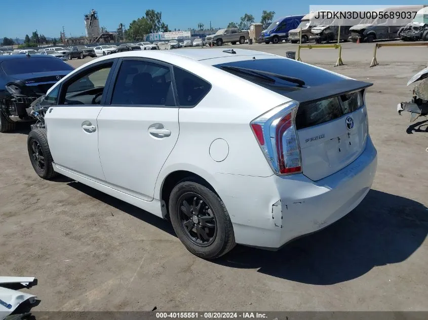 JTDKN3DU0D5689037 2013 Toyota Prius Four