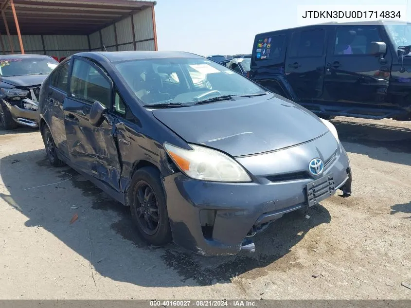 2013 Toyota Prius Two VIN: JTDKN3DU0D1714834 Lot: 40160027