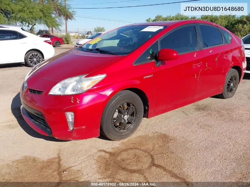 JTDKN3DU8D1648680 2013 Toyota Prius Two