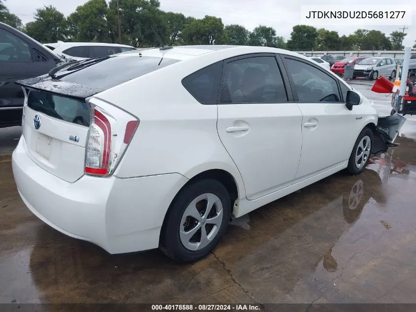 JTDKN3DU2D5681277 2013 Toyota Prius Three