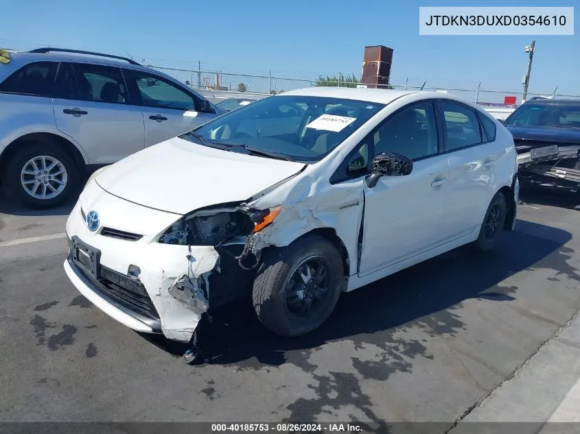 2013 Toyota Prius Two VIN: JTDKN3DUXD0354610 Lot: 40185753