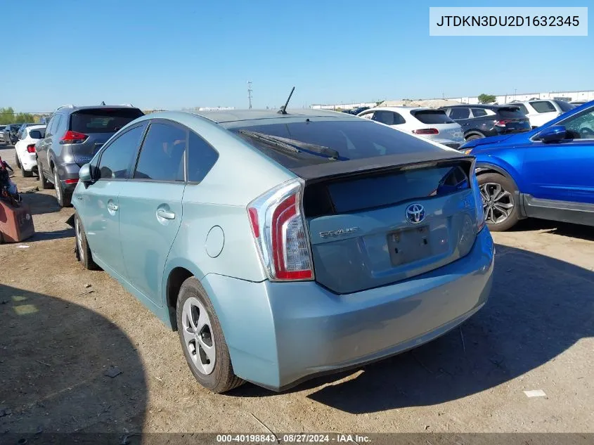 2013 Toyota Prius Two VIN: JTDKN3DU2D1632345 Lot: 40198843