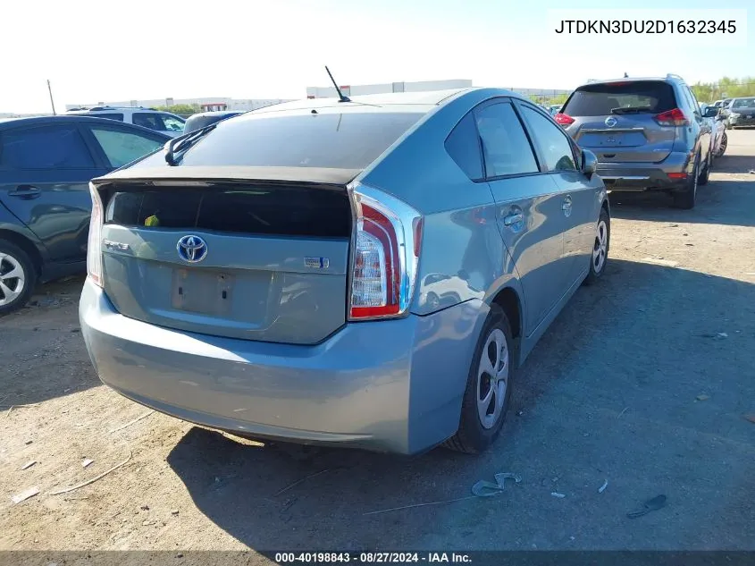 2013 Toyota Prius Two VIN: JTDKN3DU2D1632345 Lot: 40198843