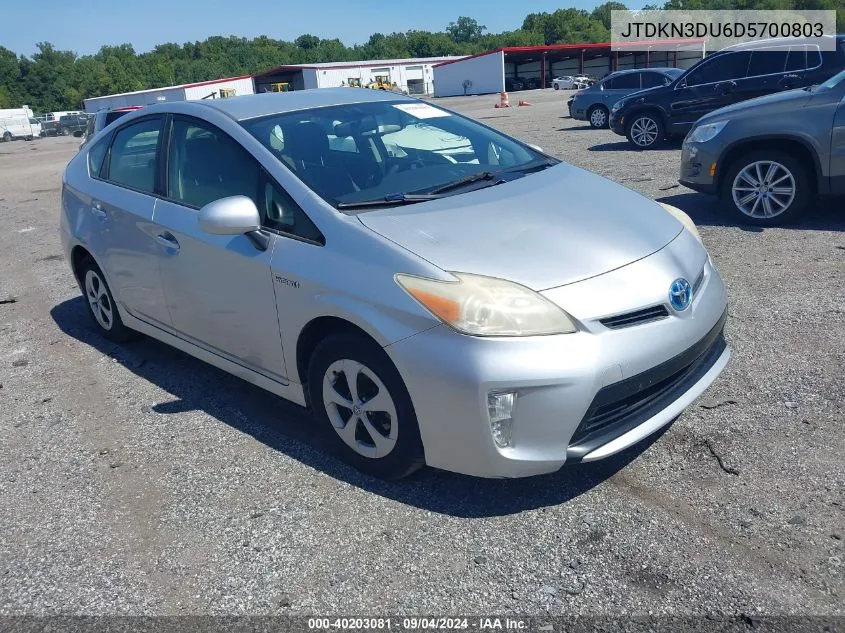 2013 Toyota Prius Three VIN: JTDKN3DU6D5700803 Lot: 40203081