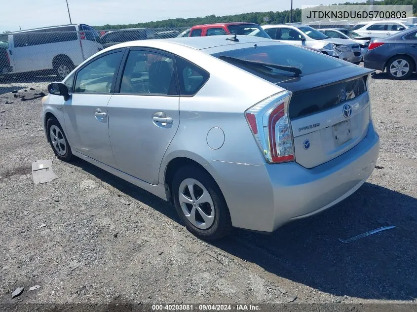 JTDKN3DU6D5700803 2013 Toyota Prius Three