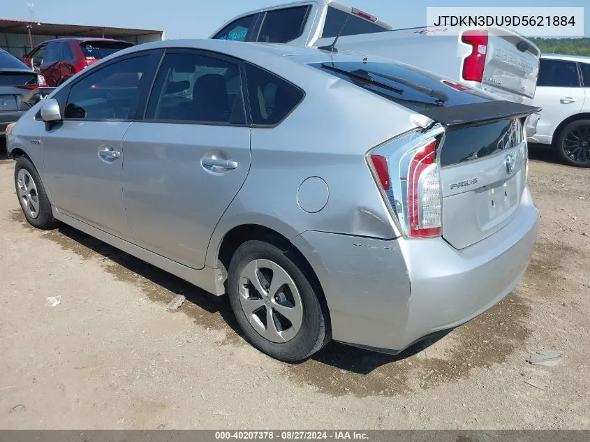 2013 Toyota Prius VIN: JTDKN3DU9D5621884 Lot: 40207378