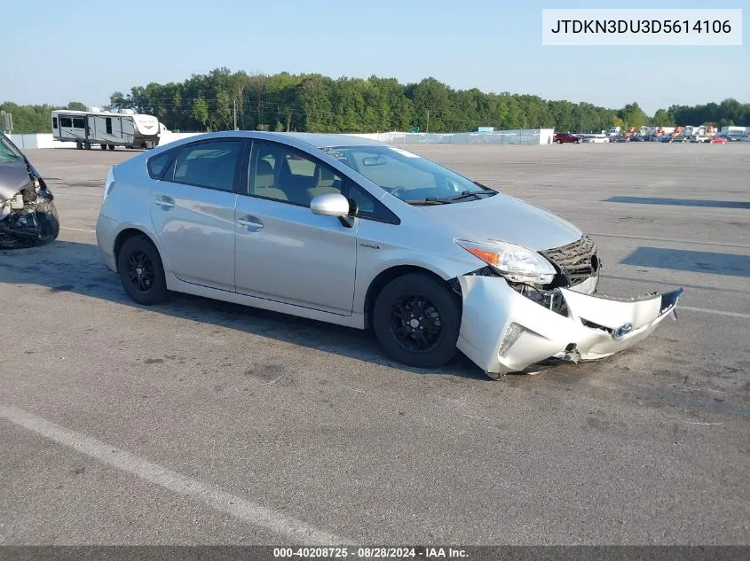 2013 Toyota Prius Three VIN: JTDKN3DU3D5614106 Lot: 40208725