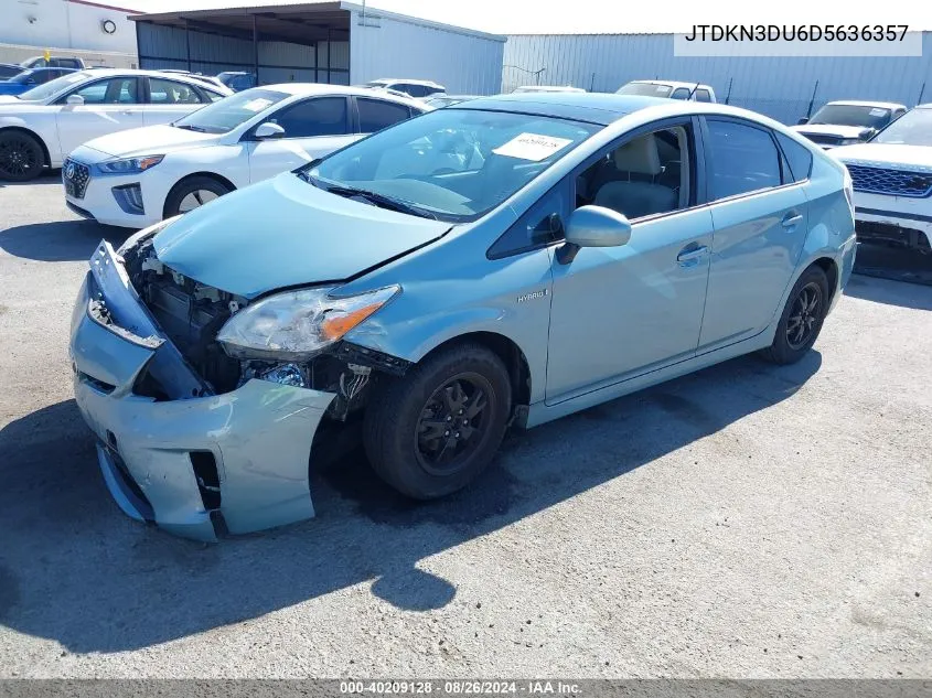 2013 Toyota Prius Three VIN: JTDKN3DU6D5636357 Lot: 40209128