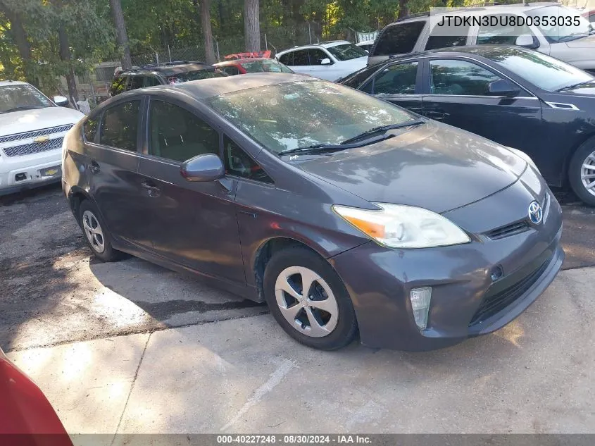 2013 Toyota Prius Two VIN: JTDKN3DU8D0353035 Lot: 40227248