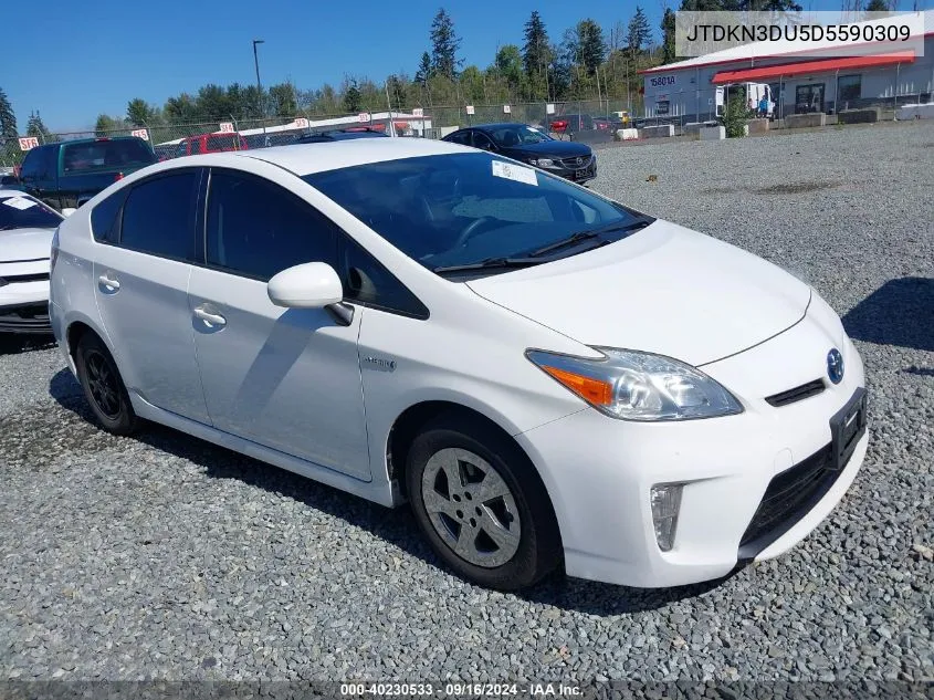 2013 Toyota Prius Two VIN: JTDKN3DU5D5590309 Lot: 40230533