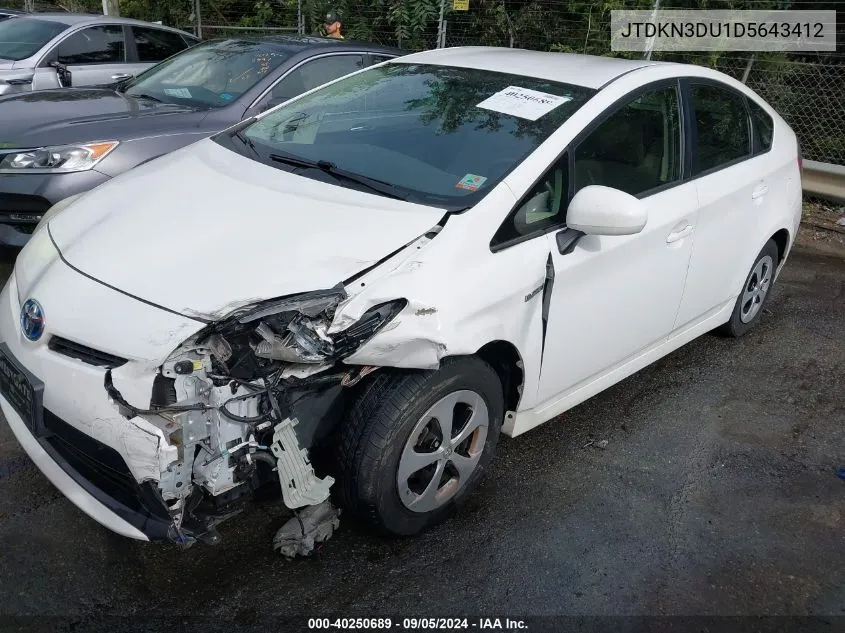 JTDKN3DU1D5643412 2013 Toyota Prius Two