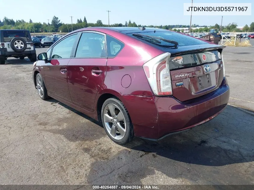 2013 Toyota Prius Three Se VIN: JTDKN3DU3D5571967 Lot: 40254887