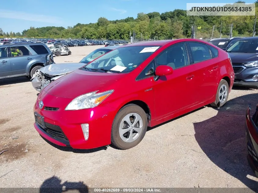 2013 Toyota Prius Two VIN: JTDKN3DU1D5634385 Lot: 40262689