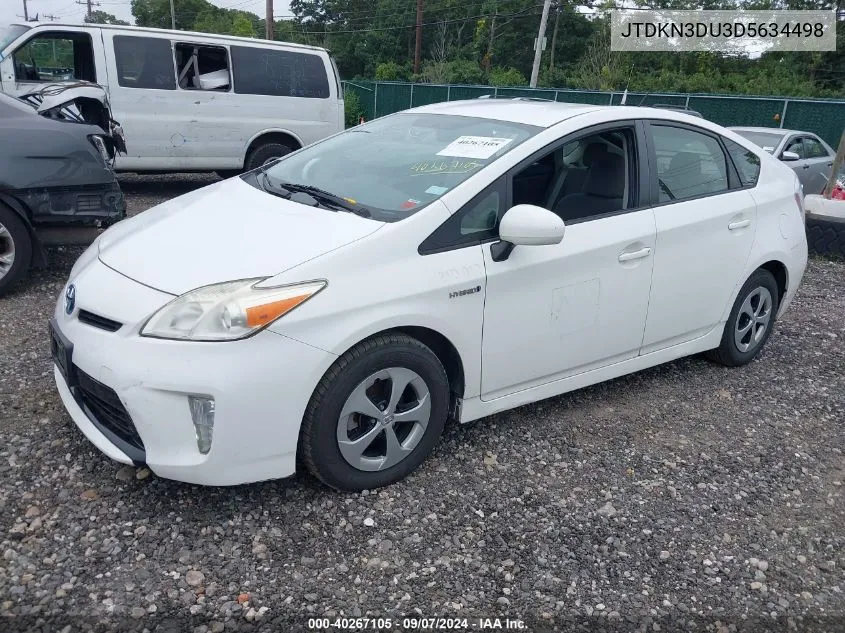 2013 Toyota Prius Two VIN: JTDKN3DU3D5634498 Lot: 40267105