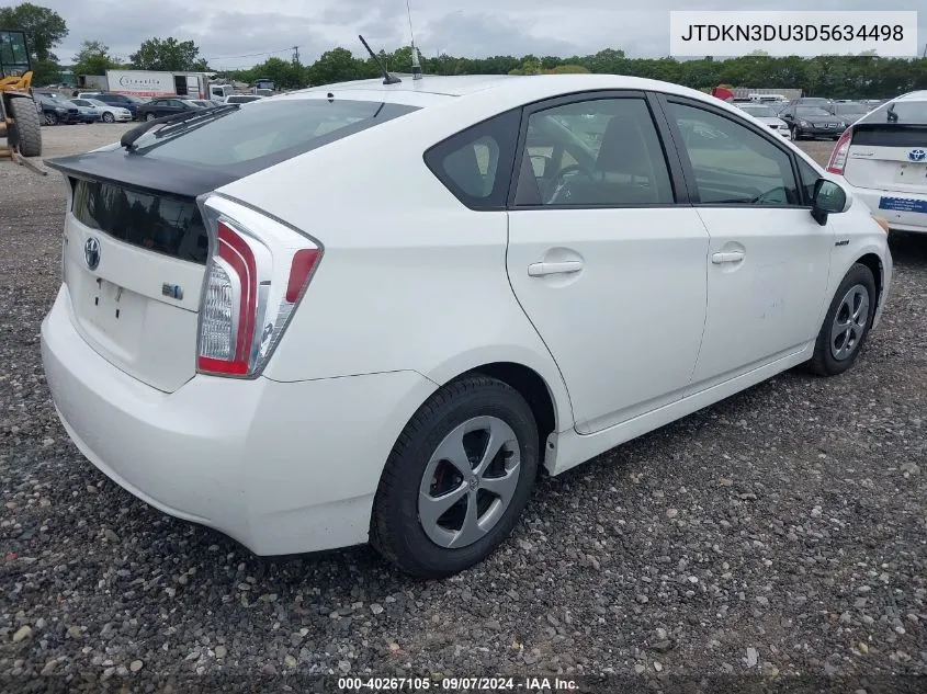 2013 Toyota Prius Two VIN: JTDKN3DU3D5634498 Lot: 40267105