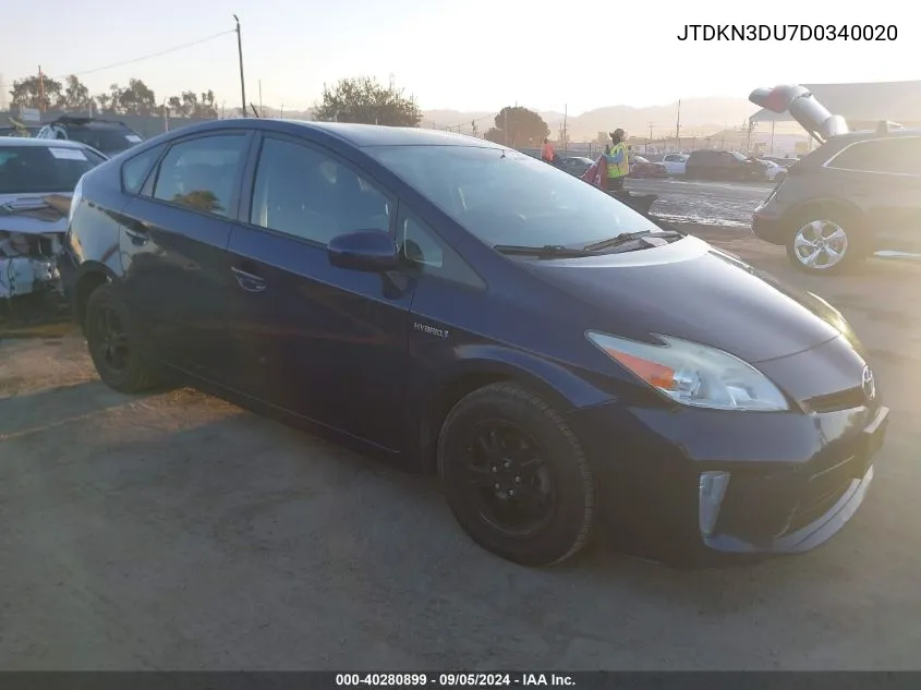 JTDKN3DU7D0340020 2013 Toyota Prius Two