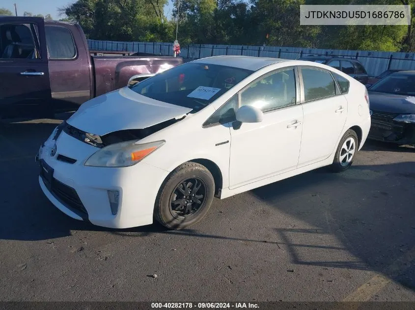 2013 Toyota Prius Two VIN: JTDKN3DU5D1686786 Lot: 40282178