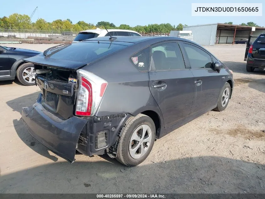 2013 Toyota Prius Four VIN: JTDKN3DU0D1650665 Lot: 40285597