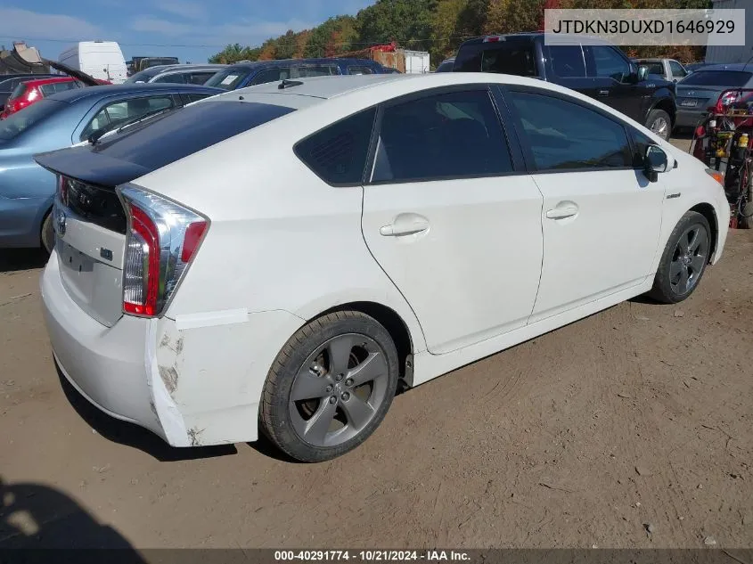 2013 Toyota Prius Three Se VIN: JTDKN3DUXD1646929 Lot: 40291774