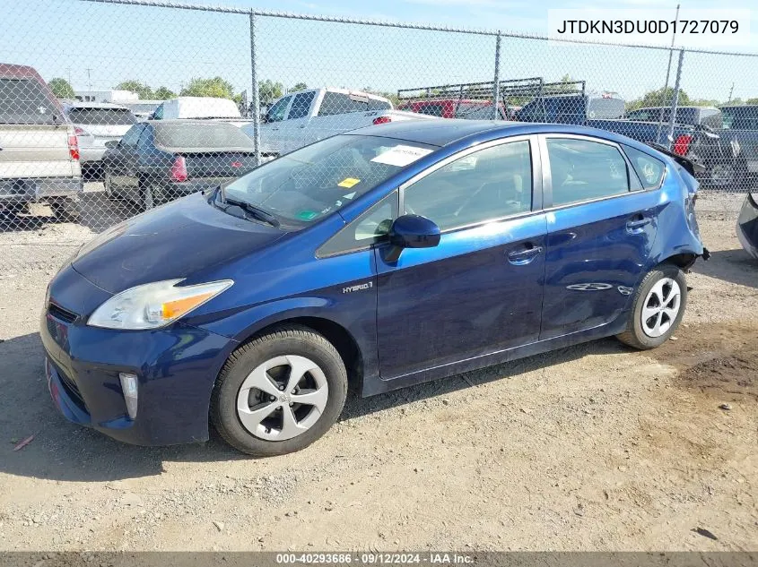 2013 Toyota Prius VIN: JTDKN3DU0D1727079 Lot: 40293686