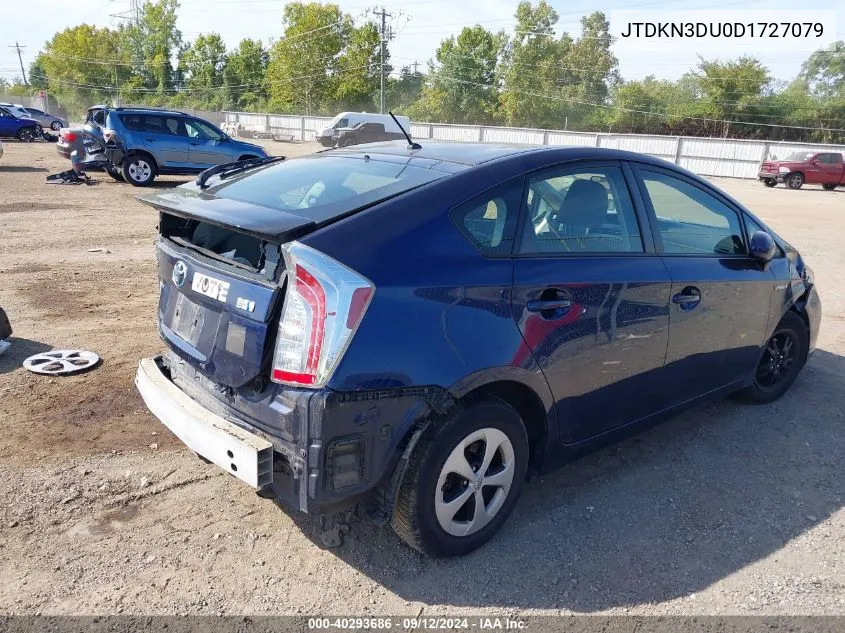 2013 Toyota Prius VIN: JTDKN3DU0D1727079 Lot: 40293686