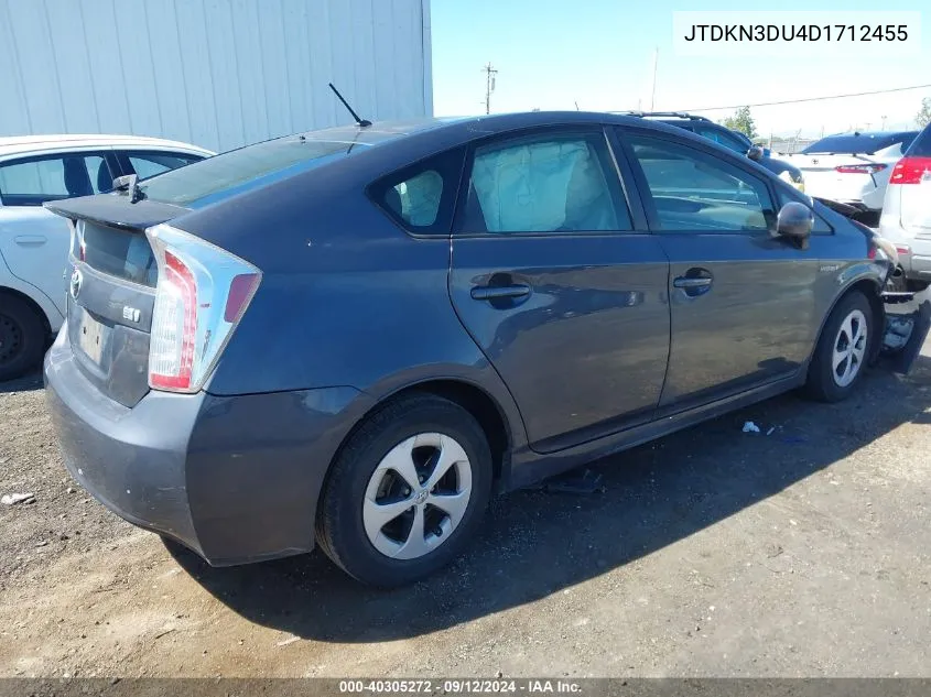 JTDKN3DU4D1712455 2013 Toyota Prius Two