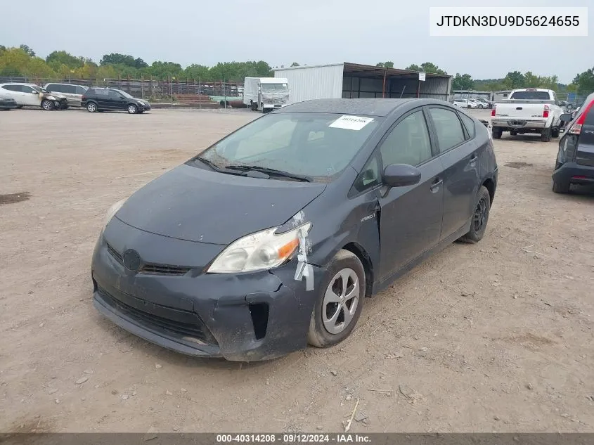 2013 Toyota Prius Two VIN: JTDKN3DU9D5624655 Lot: 40314208