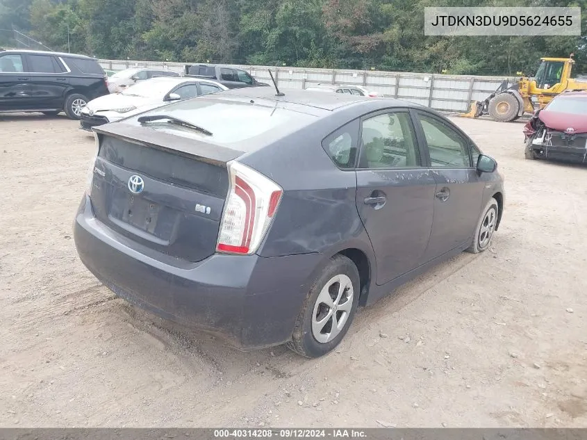 2013 Toyota Prius Two VIN: JTDKN3DU9D5624655 Lot: 40314208