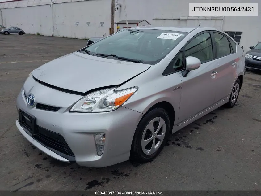 2013 Toyota Prius Two VIN: JTDKN3DU0D5642431 Lot: 40317304