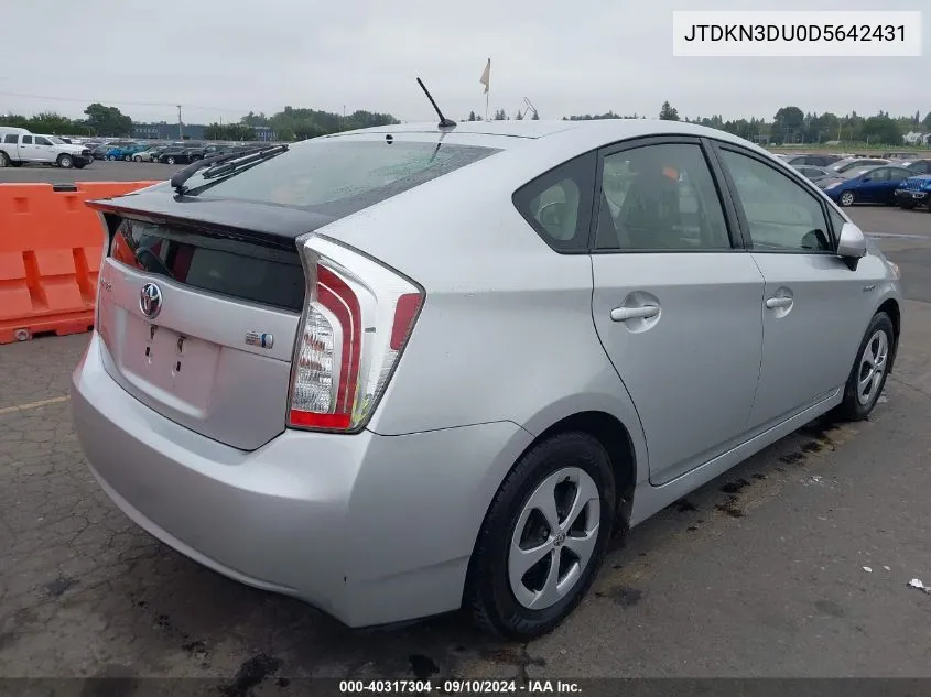 2013 Toyota Prius Two VIN: JTDKN3DU0D5642431 Lot: 40317304