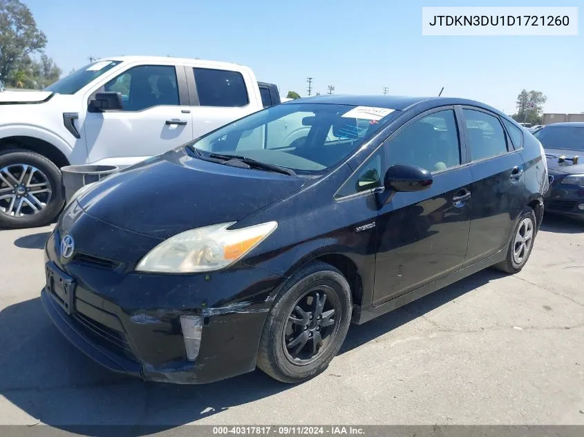 JTDKN3DU1D1721260 2013 Toyota Prius