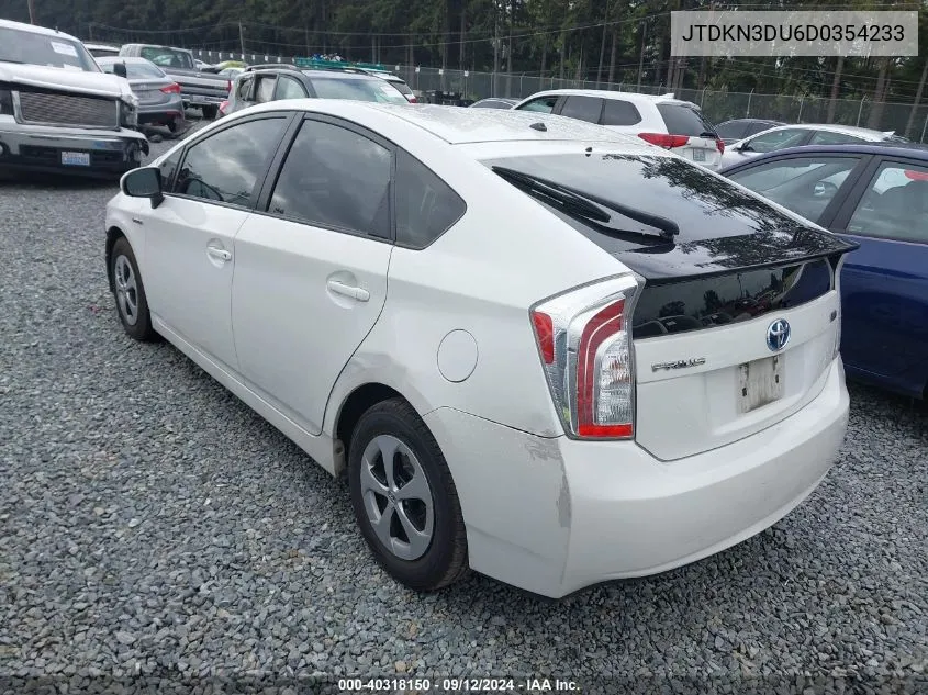 2013 Toyota Prius Two VIN: JTDKN3DU6D0354233 Lot: 40318150