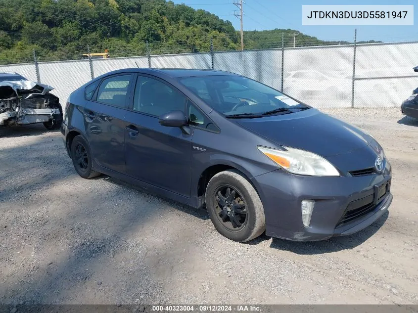 2013 Toyota Prius Two VIN: JTDKN3DU3D5581947 Lot: 40323004